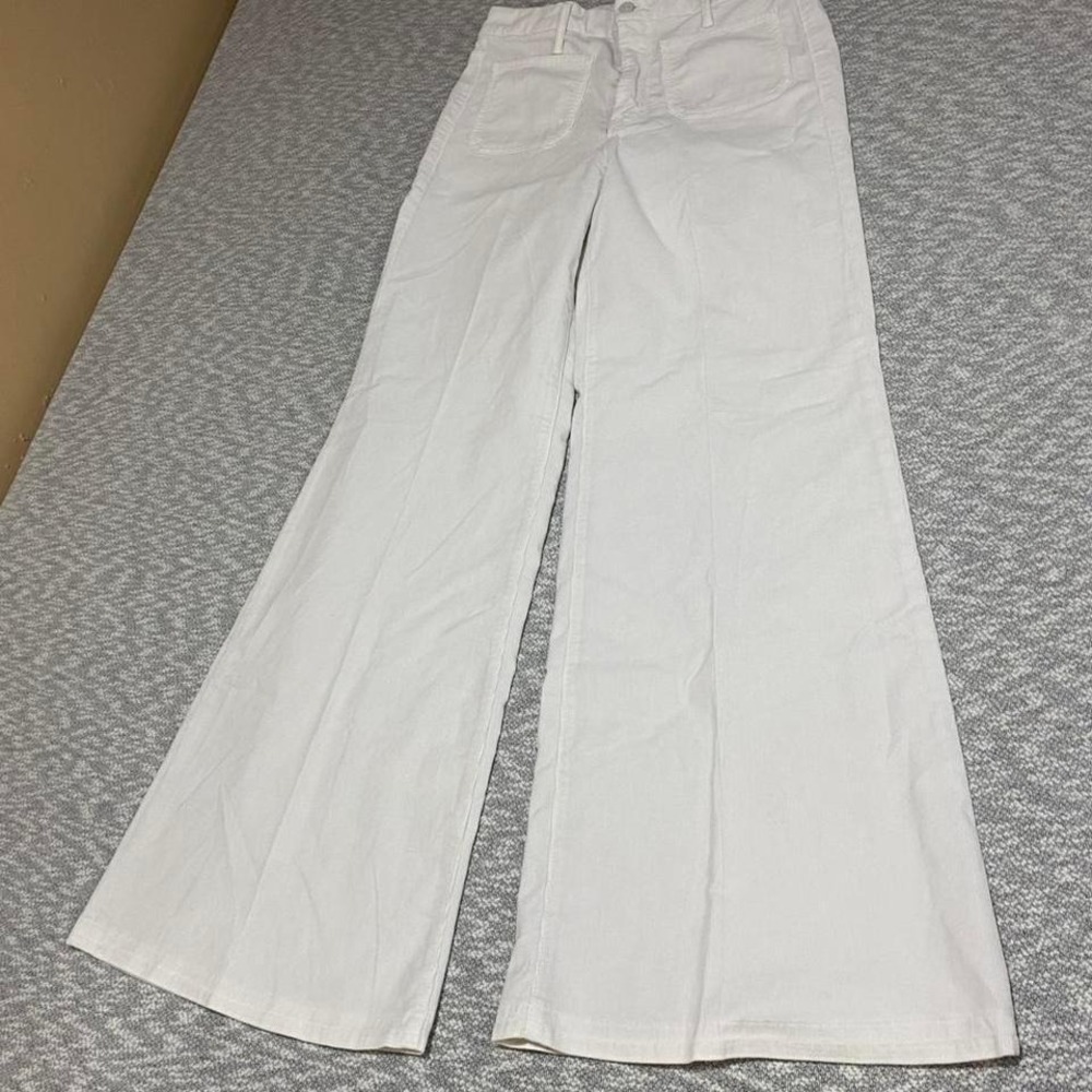 Mother white wide flare leg jeans cordoroy high rise women 31. SKU-A136 #denim